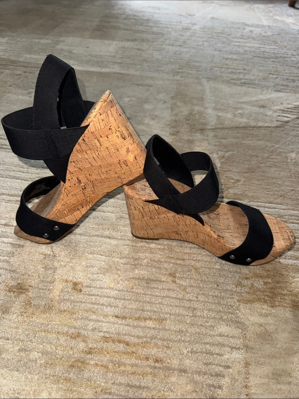 Black Cork Wedge Sandals Lucky Brand